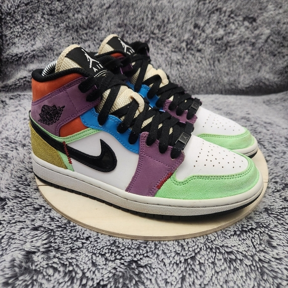 Nike Shoes - Nike Air Jordan 1 Mid SE Multi-Color Lightbulb Women's Size 7